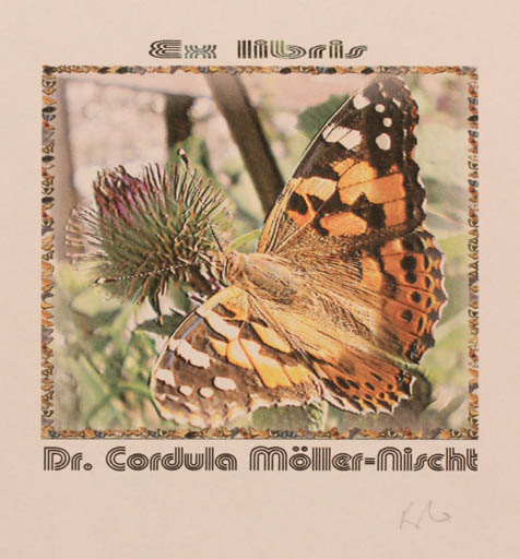 Exlibris by Rajmund Aszkowski from Poland for Dr. Cordula Möller - Nisct - Butterfly 