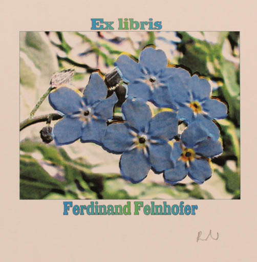 Exlibris by Rajmund Aszkowski from Poland for Ferdinand Felnhofer - Flower 