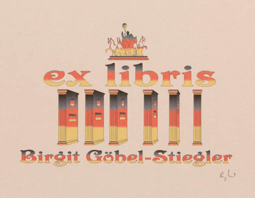 Exlibris by Rajmund Aszkowski from Poland for Birgit Göbel-Stiegler - Architecture Horse 