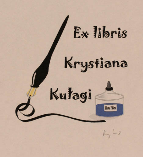 Exlibris by Rajmund Aszkowski from Poland for Krystiana Kulagi - 