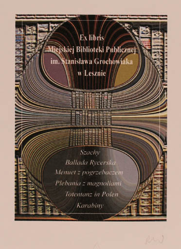 Exlibris by Rajmund Aszkowski from Poland for Miejskiej im Stanislawa Biblioteki Publieznej - Book 