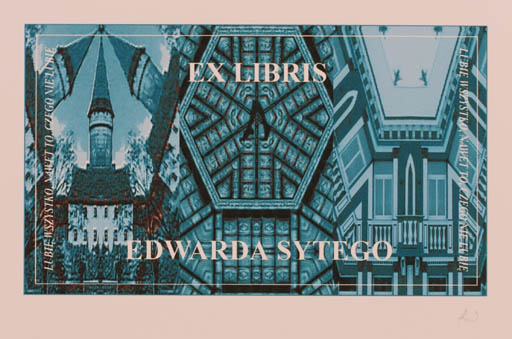 Exlibris by Rajmund Aszkowski from Poland for Edwarda Sytego - Architecture Book Church 