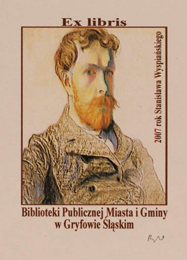 Exlibris by Rajmund Aszkowski from Poland for Miejskiej Miasta i Gminy Biblioteki Publieznej - Man Portrait 