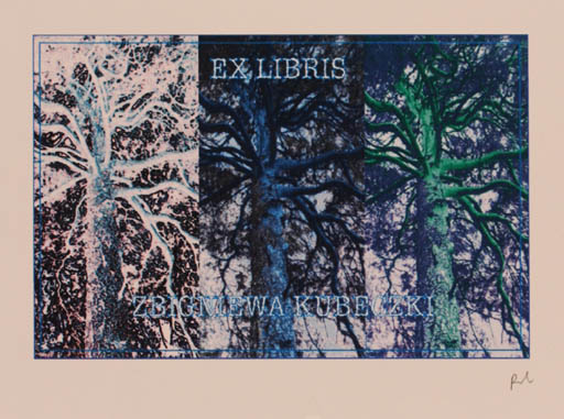 Exlibris by Rajmund Aszkowski from Poland for Zbigniew Kubeczka - Tree 