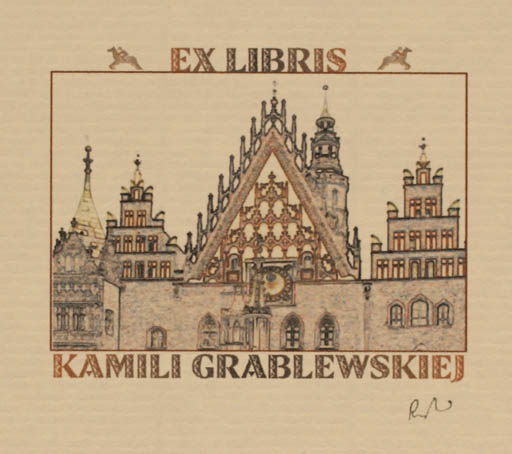 Exlibris by Rajmund Aszkowski from Poland for amili Grablewskiej - Architecture 