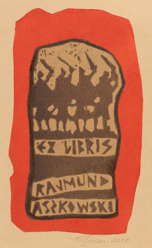 Exlibris by Torill  Elisabeth Larsen from Norway for Rajmund Aszkowski - Military/War Viking 