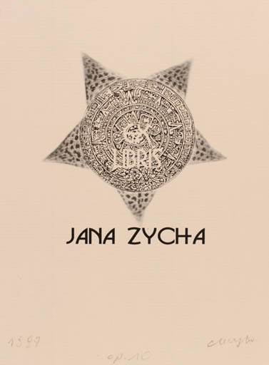 Exlibris by Malgorzata Wyka from Poland for Jana Zycha - Abstract Ornament 