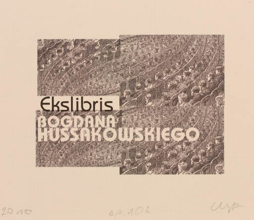 Exlibris by Malgorzata Wyka from Poland for Bogdana Hussakowskiego - Abstract 