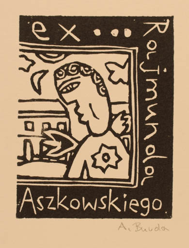 Exlibris by Arkadius Burda from Poland for Rajmund Aszkowski - Angel 