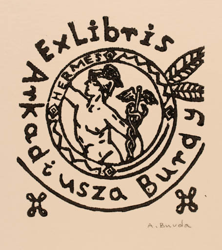 Exlibris by Arkadius Burda from Poland for Arkadius Burda - Classical antiquity Hermes Mythology 