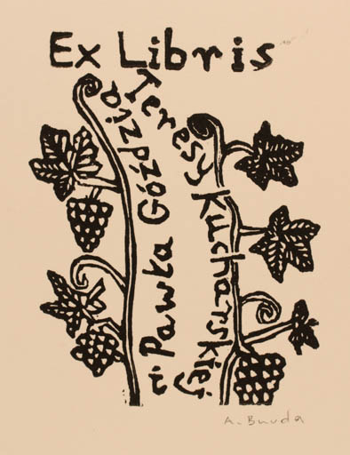 Exlibris by Arkadius Burda from Poland for Teresy Kucharskiej - Wine 