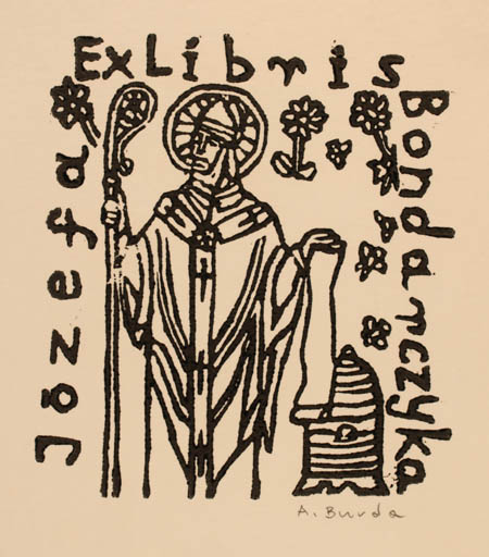 Exlibris by Arkadius Burda from Poland for Jozefa Bondarczyka - Religion 