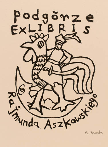 Exlibris by Arkadius Burda from Poland for Rajmund Aszkowski - 