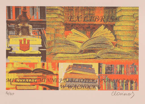 Exlibris by Karina - Kopczynska Janiszewska from Poland for Miejsko Biblioteki Publicznej w Wachocky Gminnej - Book 