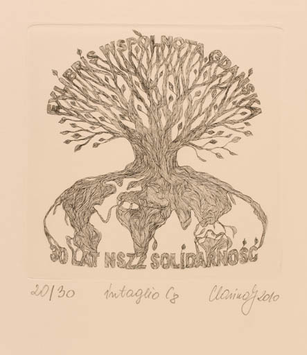 Exlibris by Karina - Kopczynska Janiszewska from Poland for ? Wspolnota Gdanska - Tree 