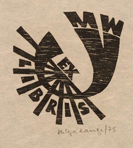 Exlibris by Helga Lange from Germany for Michael Wegner - Text/Writing 