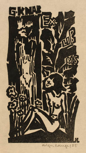 Exlibris by Helga Lange from Germany for Gerhardt Knab - Couple 