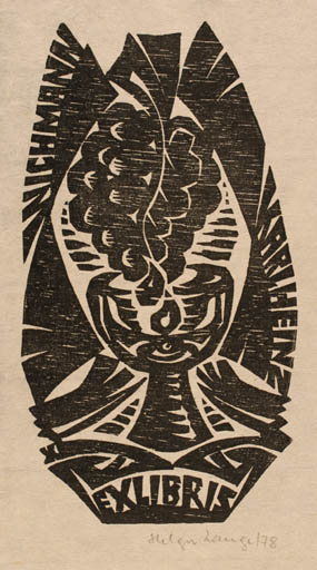 Exlibris by Helga Lange from Germany for Karl Heinz Wichmann - Wine 