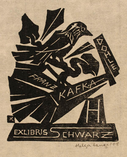 Exlibris by Helga Lange from Germany for Herbert Schwarz - Bird 