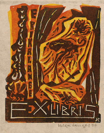 Exlibris by Helga Lange from Germany for Erika Lange - Abstract 