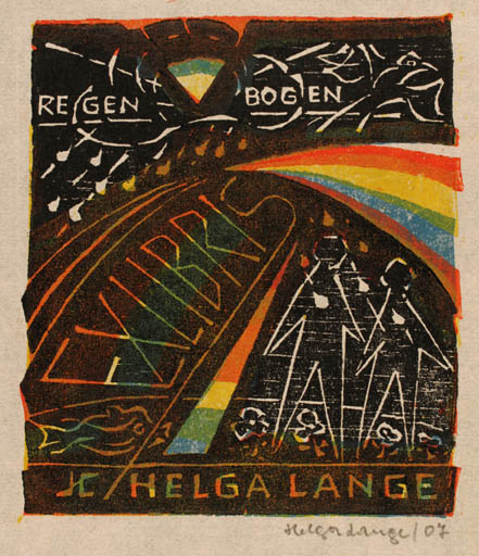 Exlibris by Helga Lange from Germany for Helga Lange - Abstract 