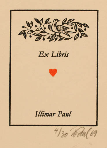 Exlibris by Illimar Paul from Estonia for Illimar Paul - Bird 