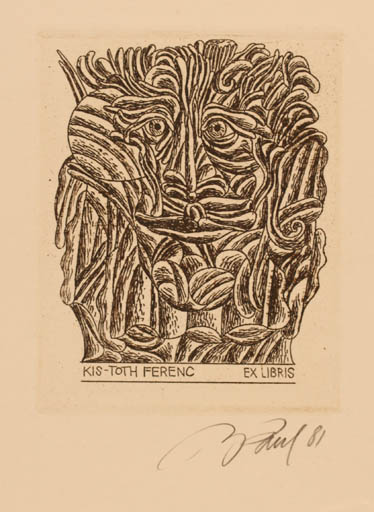 Exlibris by Illimar Paul from Estonia for Kis-Tòth Ferenc - Flora Portrait 