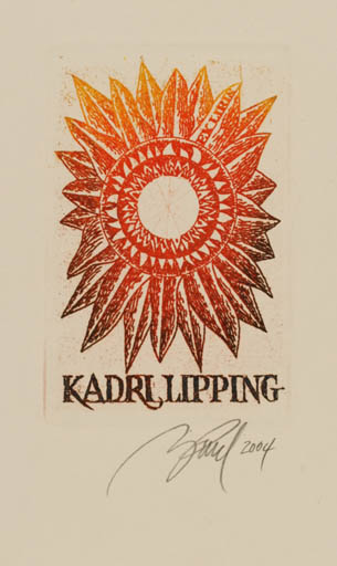 Exlibris by Illimar Paul from Estonia for Kadri Lipping - Sun 