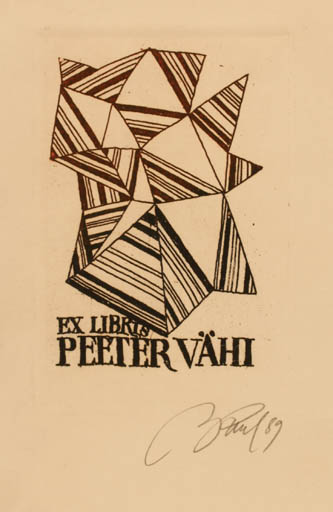 Exlibris by Illimar Paul from Estonia for Peeter Vähi - Abstract 