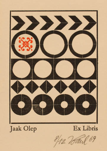 Exlibris by Illimar Paul from Estonia for Jaak Olep - Ornament 