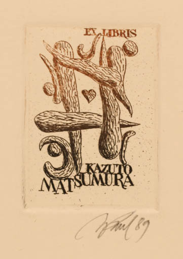 Exlibris by Illimar Paul from Estonia for Kazuto Matsumura - Abstract 