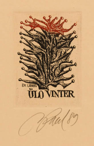 Exlibris by Illimar Paul from Estonia for Ülo Vinter - Abstract 