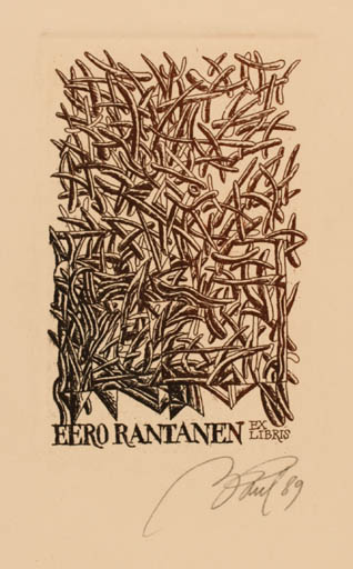 Exlibris by Illimar Paul from Estonia for Eero Rantanen - Abstract 