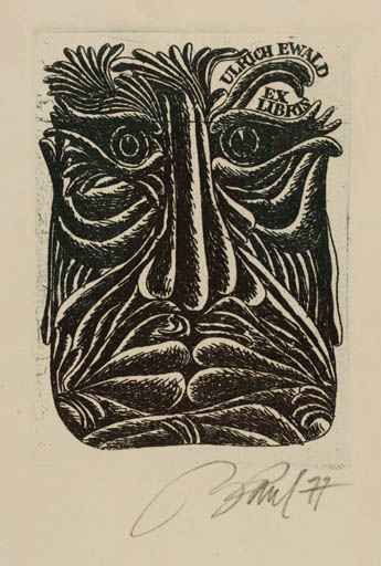 Exlibris by Illimar Paul from Estonia for Ulrich Ewald - Portrait 