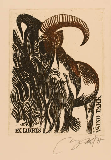 Exlibris by Illimar Paul from Estonia for Väino Tahk - Fauna 