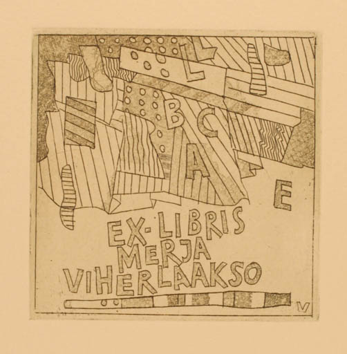 Exlibris by Vive Tolli from Estonia for Merja Viherlaakso - Abstract 