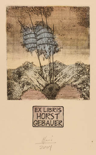 Exlibris by Detlef Olschewski from Germany for Horst Gebauer - Abstract Mountain 