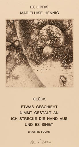 Exlibris by Detlef Olschewski from Germany for Marieluise Henning - Abstract 