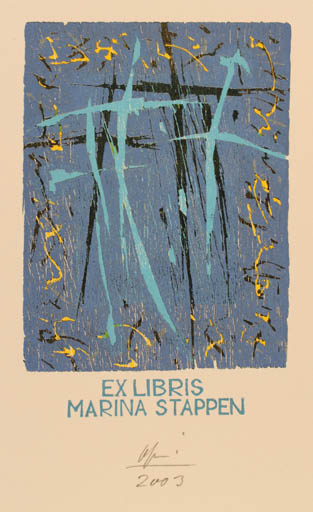 Exlibris by Detlef Olschewski from Germany for Marina Stappen - Abstract 