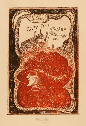 Exlibris by Jaroslav Horanek from Czech Republic for Citta Di Pescara - Church Portrait 