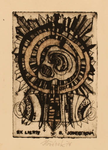 Exlibris by Jaroslav Horanek from Czech Republic for ? ? - Abstract 