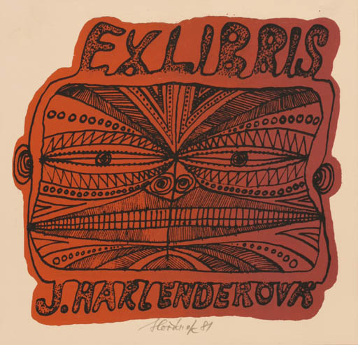 Exlibris by Jaroslav Horanek from Czech Republic for J Harlenderova - Portrait 