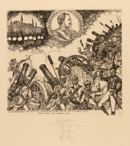 Exlibris by Harry Jürgens from Germany for Rolf Wahl - Military/War 