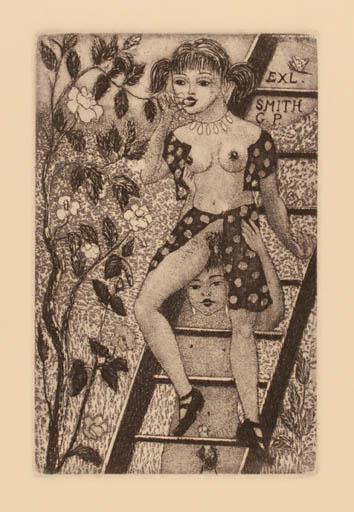 Exlibris by Patricia Nik-Dad from France for Gordon P Smidt - Erotica 