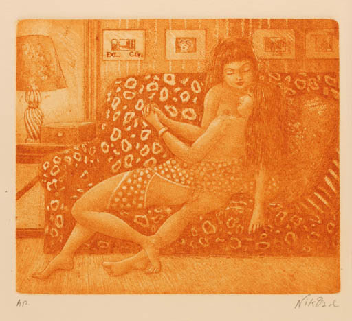 Exlibris by Patricia Nik-Dad from France for ? ? - Interior Erotica Woman 