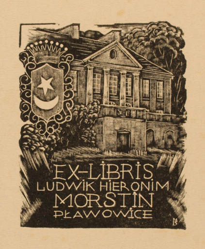 Exlibris by Stefan Mrozewski from Poland for Ludwik Hieronim Morstin Plawowice - Architecture Castle/Palace 