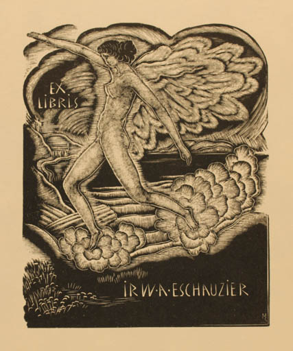 Exlibris by Stefan Mrozewski from Poland for ? Eschauzier - Woman 