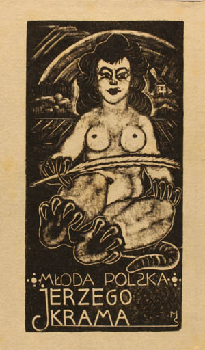 Exlibris by Stefan Mrozewski from Poland for Jerzego Krama - Woman 