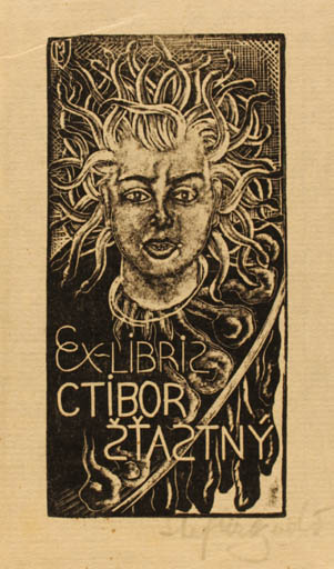 Exlibris by Stefan Mrozewski from Poland for Ctibor Stastny - Classical antiquity Mythology 