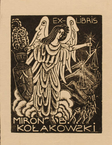 Exlibris by Stefan Mrozewski from Poland for Mirom B. Kolakowski - Angel 